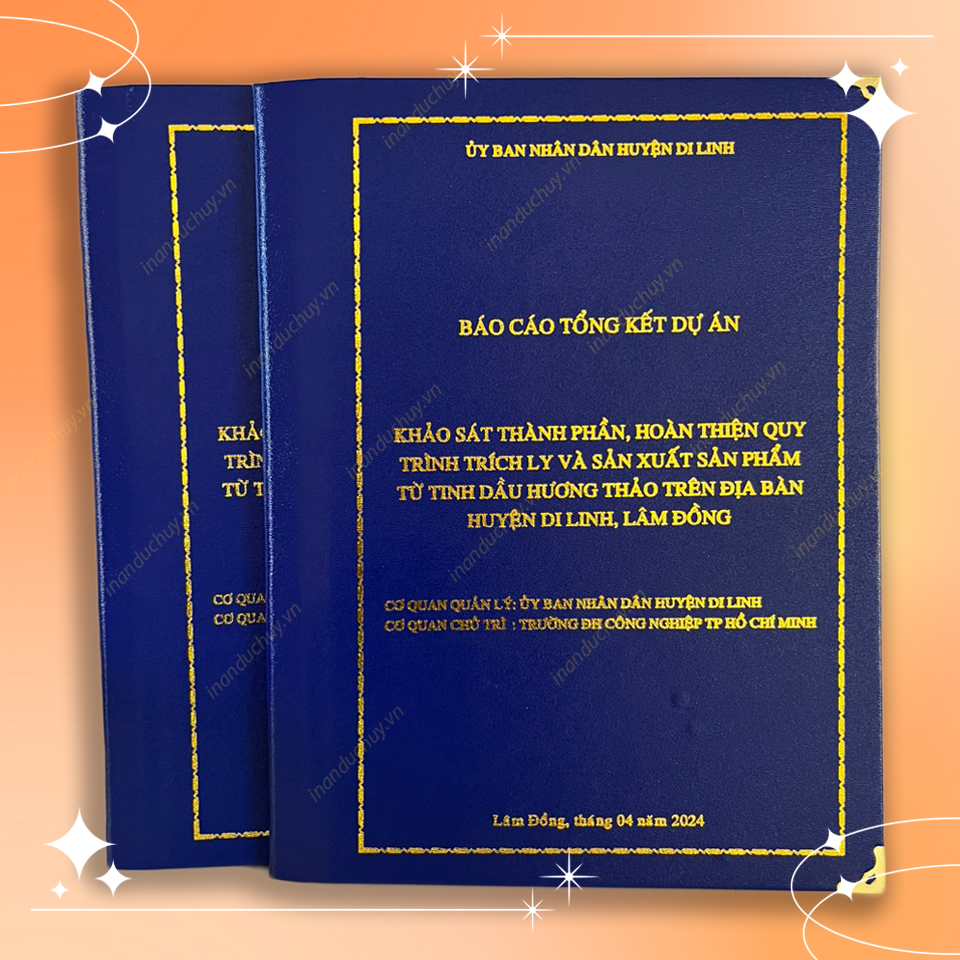 Bìa Cứng Mạ Vàng Xanh Dương